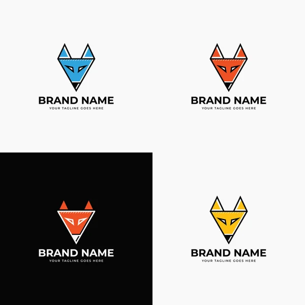 Moderní Abstraktní Kreativní Čára Styl Liščí Logo Design Šablony Vektorové — Stockový vektor