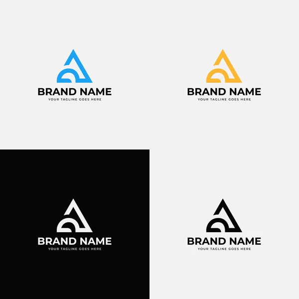 Arte Línea Creativa Diseño Logotipo Moderno Una Letra Con Tipografía — Vector de stock