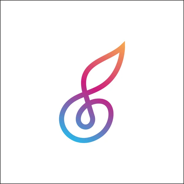 Línea Arte Música Creativa Inicial Letra Logotipo Del Negocio Diseño — Vector de stock