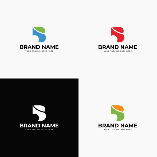 Bite Leaf Creative Initial Letter Business Logo Design Template Vector — Stock Vector