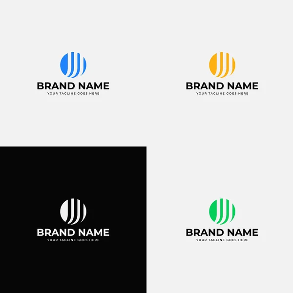 Linha Espaço Negativa Carta Inicial Logotipo Ícone Design Elementos Modelo —  Vetores de Stock