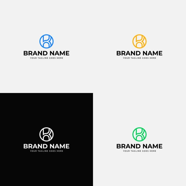 Arte Linha Círculo Letra Inicial Logo Design Vector Template Ícone —  Vetores de Stock