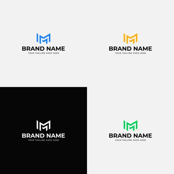 Arte Linha Moderna Criativa Minimal Abstract Letra Inicial Logo Design — Vetor de Stock