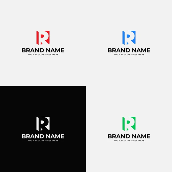 Negative Space Isolated Trendy Creative Modern Letter Logo Design Vector — Stock Vector
