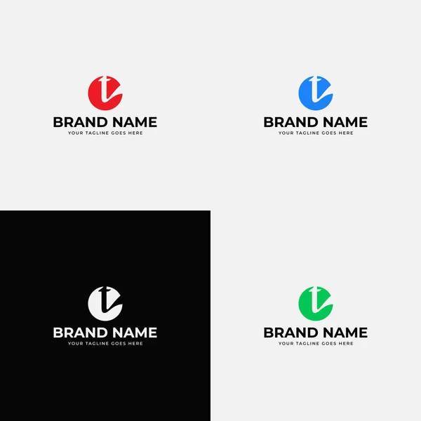 Negativt Utrymme Kreativ Modern Trendig Abstrakt Inledande Brev Logotyp Design — Stock vektor