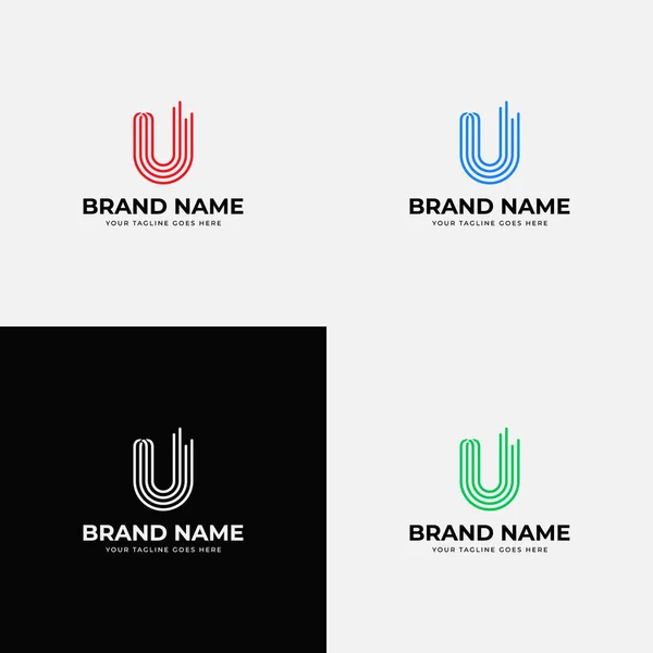 Modna Nowoczesna Szczotka Linia Initial List Logo Odmianami Kolorów List — Wektor stockowy