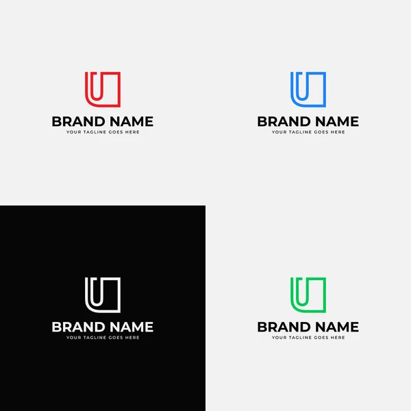 Nowoczesna Szczotka Linia Initial List Logo Odmianami Kolorów List Przewodni — Wektor stockowy