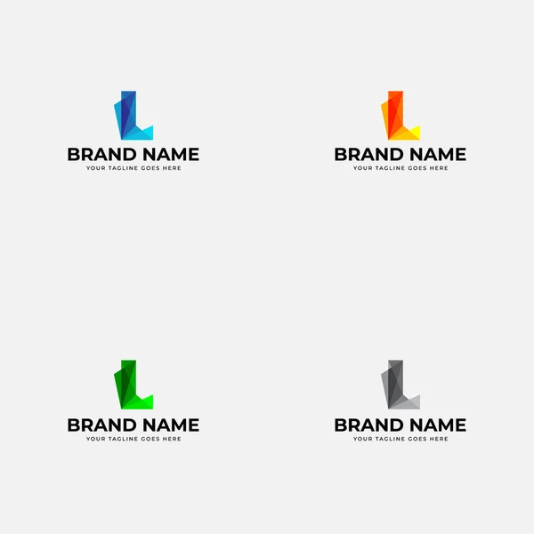 Colorido Poligonal Creativo Abstracto Moderno Inicial Letra Logotipo Diseño Vector — Vector de stock