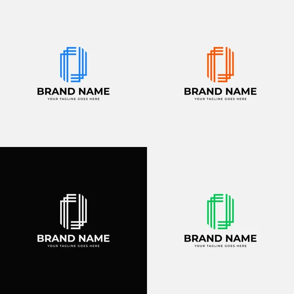 Rectangle Linha Arte Estilo Criativo Moderno Inicial Letra Logotipo Design —  Vetores de Stock