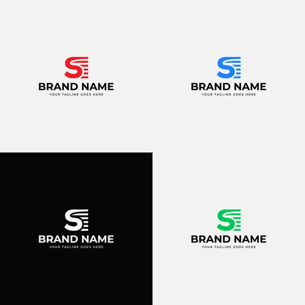 Speed Line Kreative Moderne Trendige Linienkunst Stil Initialbuchstaben Logo Design — Stockvektor