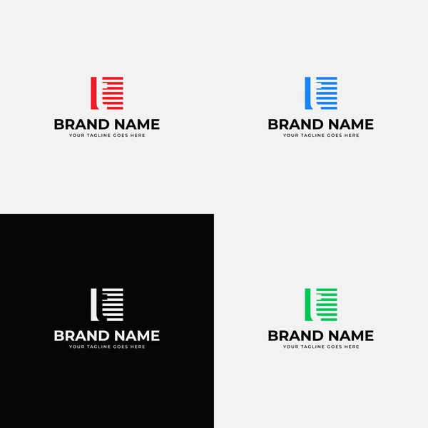 Creativa Línea Espacio Negativo Moderno Abstracto Inicial Carta Logotipo Diseño — Vector de stock