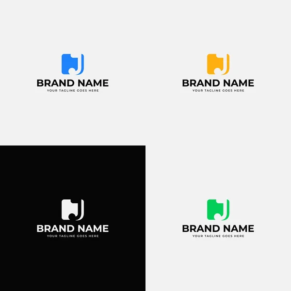 Spazio Negativo Lettera Iniziale Logo Icona Elementi Modello Design Identità — Vettoriale Stock