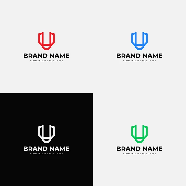 Modna Nowoczesna Szczotka One Line Initial List Logo Odmianami Kolorów — Wektor stockowy