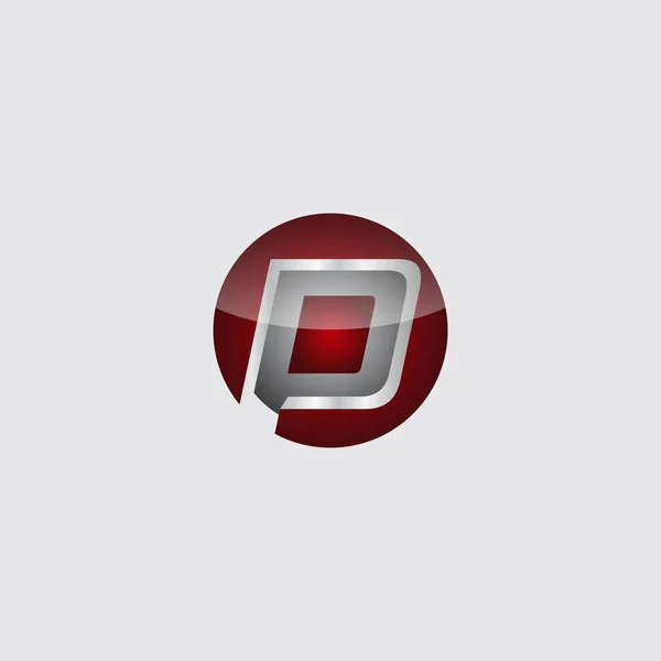 Företag Första Cirkel Bokstav Logotyp Design Mall Vektor Röd Färg — Stock vektor