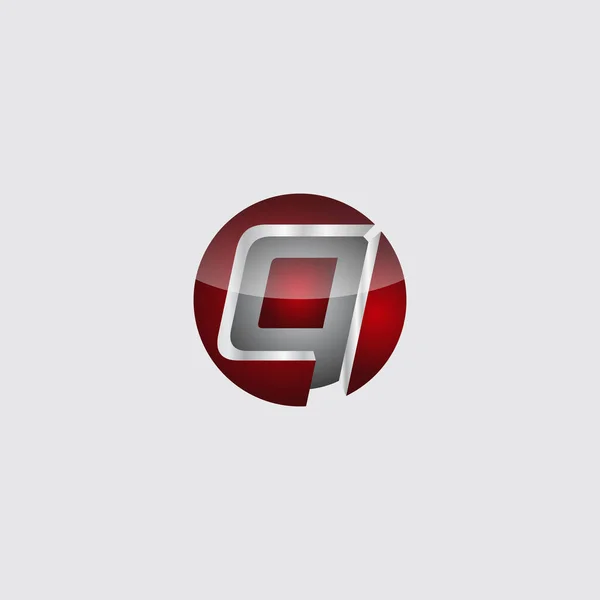 ビジネス企業初期円3D文字Qロゴデザインテンプレートベクトル 赤い色の3Dサークルロゴベクトルテンプレート — ストックベクタ