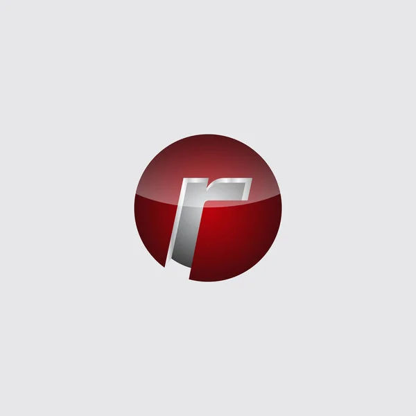 ビジネス企業の初期円3D文字Rロゴデザインテンプレートベクトル 赤い色の3Dサークルロゴベクトルテンプレート — ストックベクタ