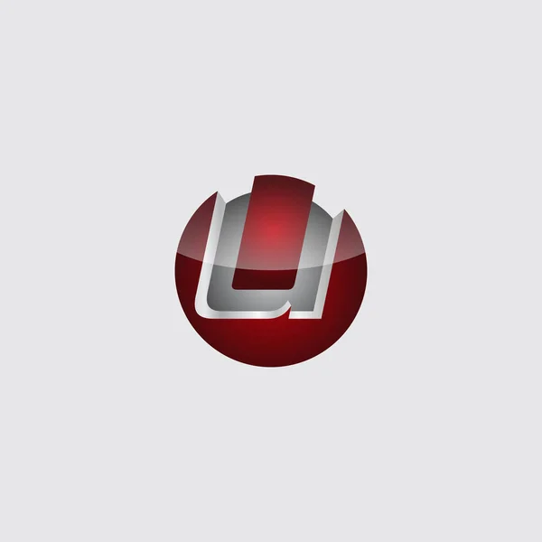 ビジネス企業の初期円3D文字Uロゴデザインテンプレートベクトル 赤い色の3Dサークルロゴベクトルテンプレート — ストックベクタ
