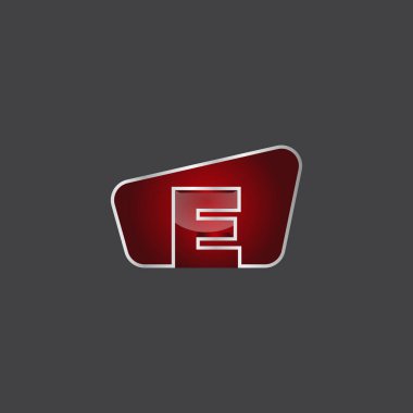 Şirketin ilk harfi 3d e logo tasarım şablonu vektörü. Kırmızı renk 3D ortam logo vektör şablonu.