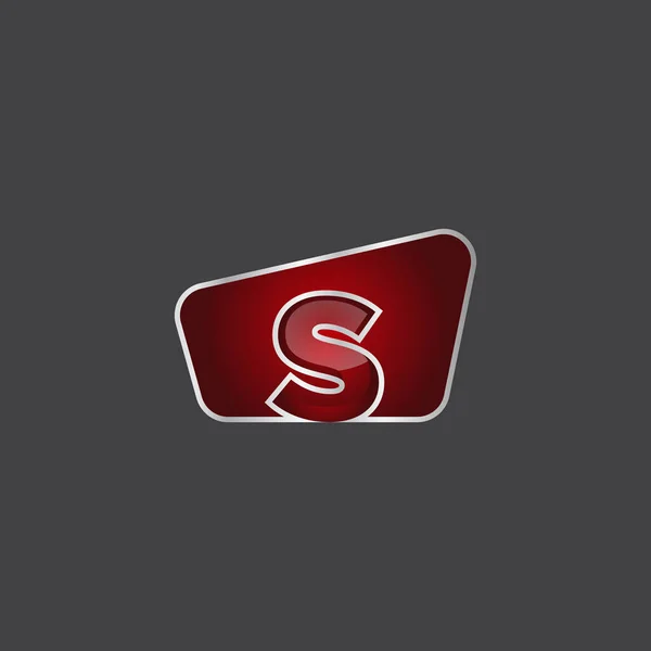 ビジネス企業の初期3D文字Sロゴデザインテンプレートベクトル 赤い色の3Dメディアは ロゴベクトルテンプレートを再生 — ストックベクタ