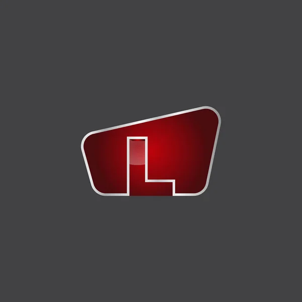 ビジネス企業の初期3D文字Lロゴデザインテンプレートベクトル 赤い色の3Dメディアは ロゴベクトルテンプレートを再生 — ストックベクタ