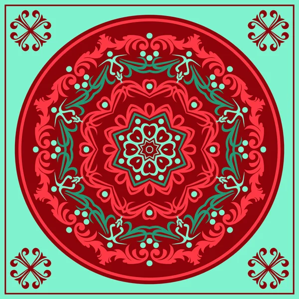 Modern Geometric Ornament Floral Style Artdeco Illustration Design Mandala Ornament — Stock Vector