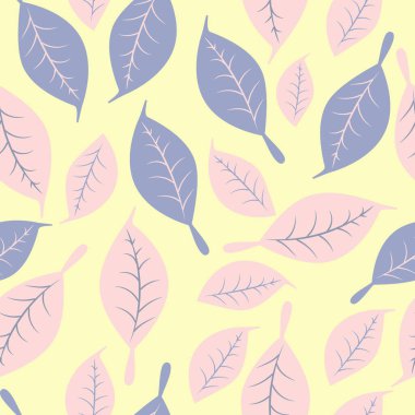 Renkli yaprakları olan kusursuz bir desen. Tasarımınız için sonsuz doku, kumaşlar.