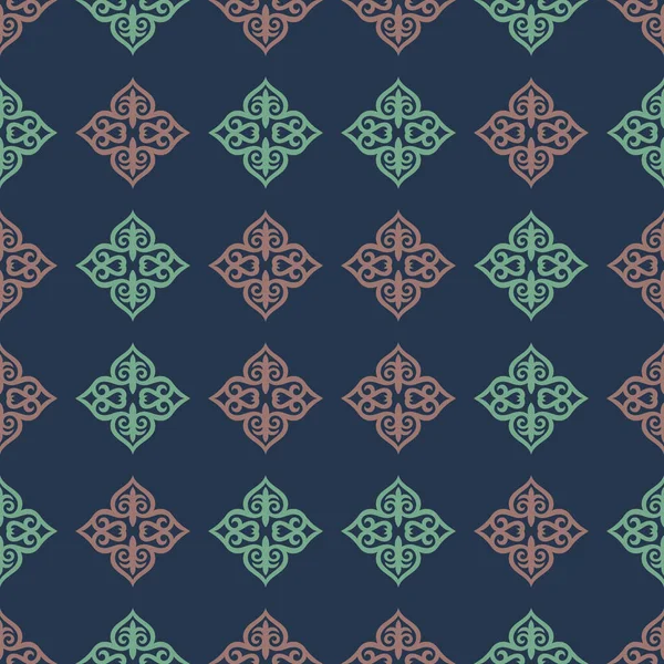 Decoratief Naadloos Patroon Met Etnisch Element Kirgizische Kazachse Ornamenten Textuur — Stockvector