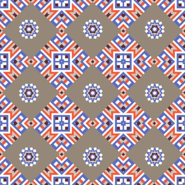Kusursuz Geometrik Desen. Soyut doku tasarımları arka planlar, motifler, tekstil, duvar kağıtları, kumaşlar, hediye ambalajları, şablonlar için kullanılabilir. Albüm için tasarım kağıdı. Vektör.