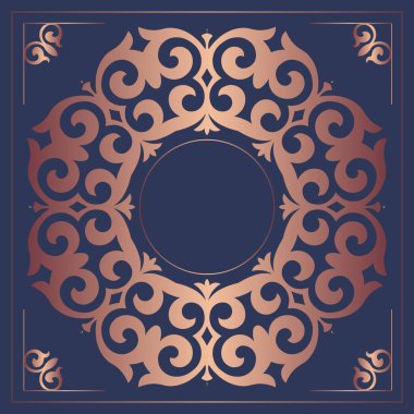 Kırgız Kazak 'ın süs eşyaları ve motifleriyle senin tasarımının lüks şablonu. Mandala.