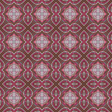 Etnik tarzda, geometrik şekilli ve renkli çizgilerle dekoratif, pürüzsüz bir desen. Tekstil, duvar kağıtları, hediye ambalajı, yastık, şablon, şal için soyut bir arkaplan. Vektör.