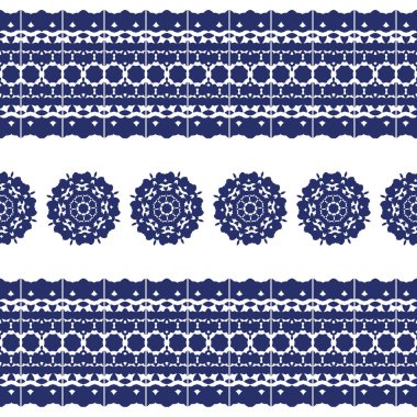 Ev yapımı tekstil için kusursuz desen. Dekoratif elementler ve tasarımınız için sınır. Doku tasarımları arka planlar, motifler, tekstil, duvar kağıtları, kumaşlar, hediye ambalajları, şablonlar için kullanılabilir. Vektör.