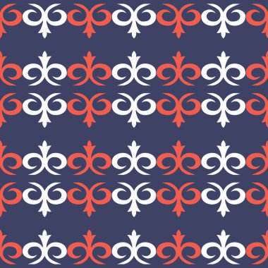 Etnik unsurlu dekoratif, pürüzsüz desen. Kırgız ve Kazak, Özbek, Tatar, Yakut süslemeleri. Arka plan için doku, duvar kağıdı, tatil, kumaş, hediye paketi, ev yapımı tekstil. Vektör.