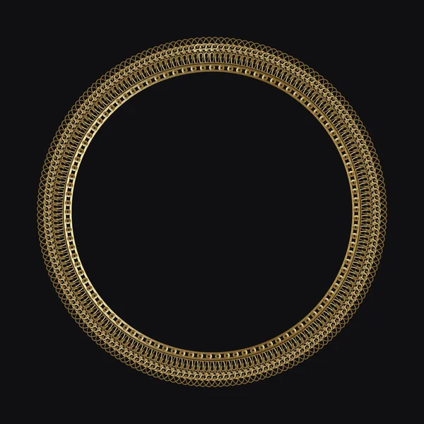 Luxusní Rám Zlaté Barvy Černém Pozadí Ozdobný Rám Pro Kavárnu — Stockový vektor