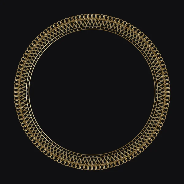 Luxe Frame Van Gouden Kleur Een Zwarte Achtergrond Ornamental Frame — Stockvector
