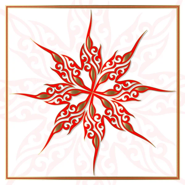 Декоративна Азійська Кругла Модель Елемент Декоративного Дизайну Азійських Кочівників Киргиз — стоковий вектор