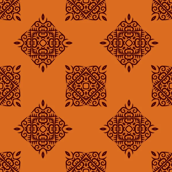 Dekorative Asiatische Folk Nahtlose Muster Wiederholter Hintergrund Textilmuster Mit Monochromer — Stockvektor