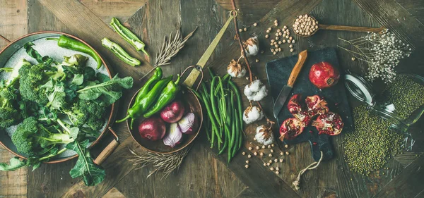 Winter Vegetarisch Vegane Küche Mit Zutaten — Stockfoto