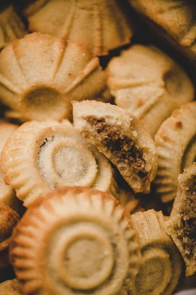 Primer Plano Las Galletas Sémola Hatay Turca Con Fecha Higo — Foto de Stock