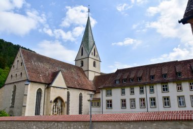Blaubeuren, Almanya - 28 Mayıs 2020: Blaubeuren Abbey Ortaçağ manastırı.
