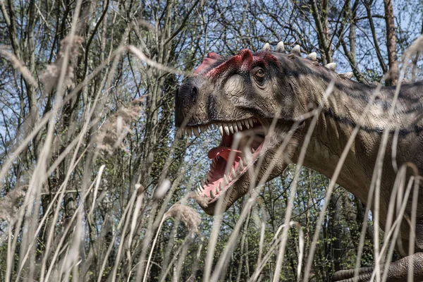 Skrämmande isolerade dino dinosaurier T rex Dino Stockfoto