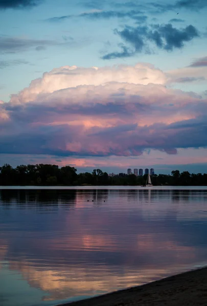 Lindas Nuvens Magníficas Pôr Sol Céu — Fotografia de Stock