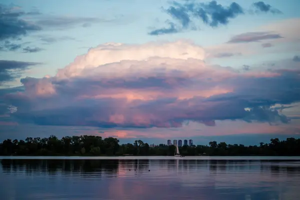 Lindas Nuvens Magníficas Pôr Sol Céu — Fotografia de Stock