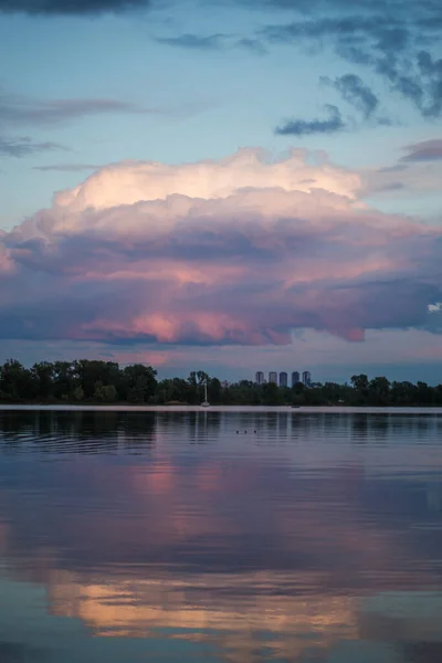 Lindas Nuvens Magníficas Pôr Sol Céu — Fotografia de Stock