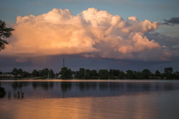 Lindas Nuvens Magníficas Pôr Sol Céu — Fotografia de Stock