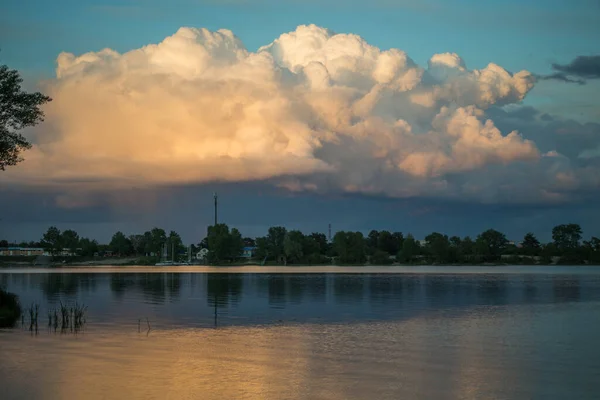 Lindas Nuvens Magníficas Pôr Sol Céu — Fotografia de Stock