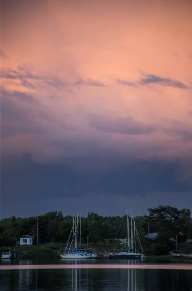 Vackra Magnifika Moln Vid Solnedgången Himlen — Stockfoto