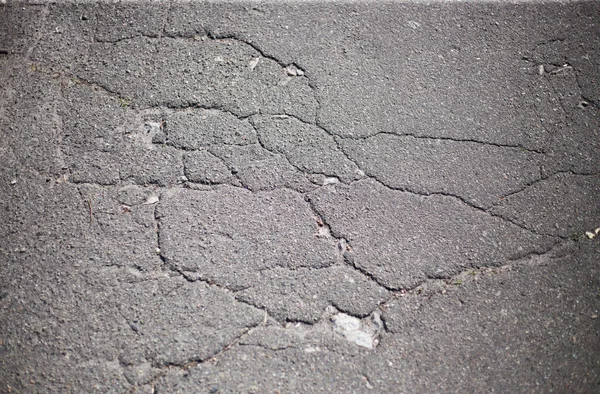 Broken Asphalt Cracks Road Surface — Stock Photo, Image