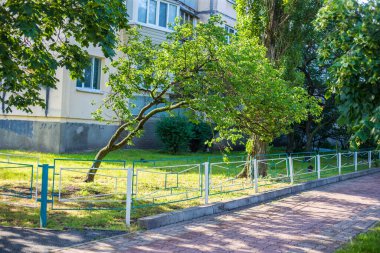 Sokakta terk edilmiş eski çitler.