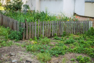 Sokakta terk edilmiş eski çitler.