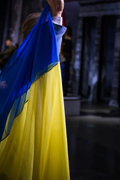 Bandera Nacional Ucrania Independiente Ondeando Viento — Foto de Stock